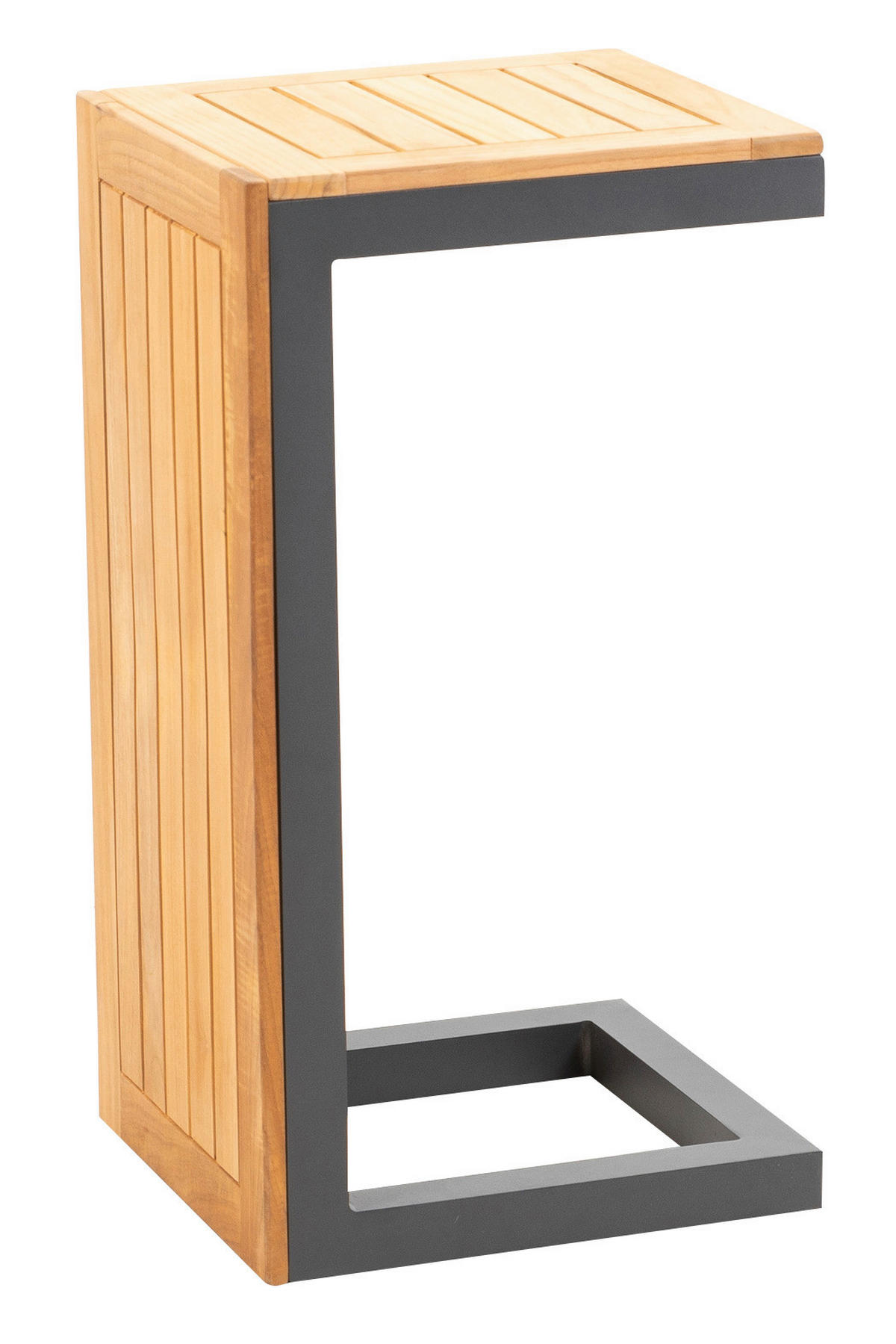 LOUNGEGARNITUR   253/70/175 cm Teakholz Aluminium  - Anthrazit/Grau, Basics, Holz/Textil (253/70/175cm) - Gardenson