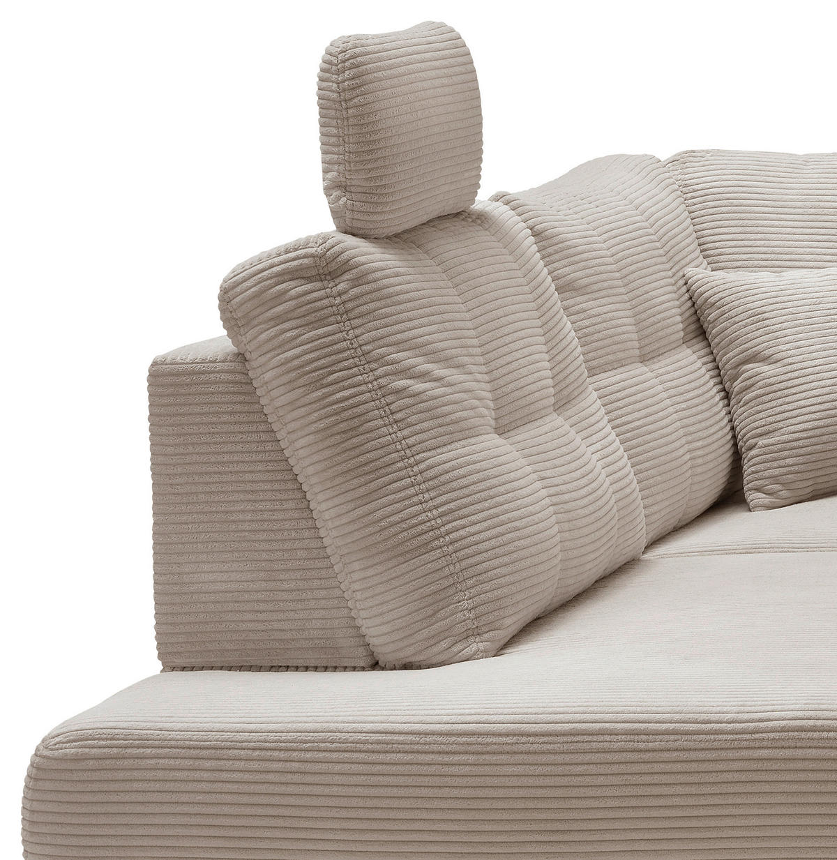 ECKSOFA in Cord Beige  - Beige/Naturfarben, Modern, Holz/Textil (206/274cm) - Livetastic