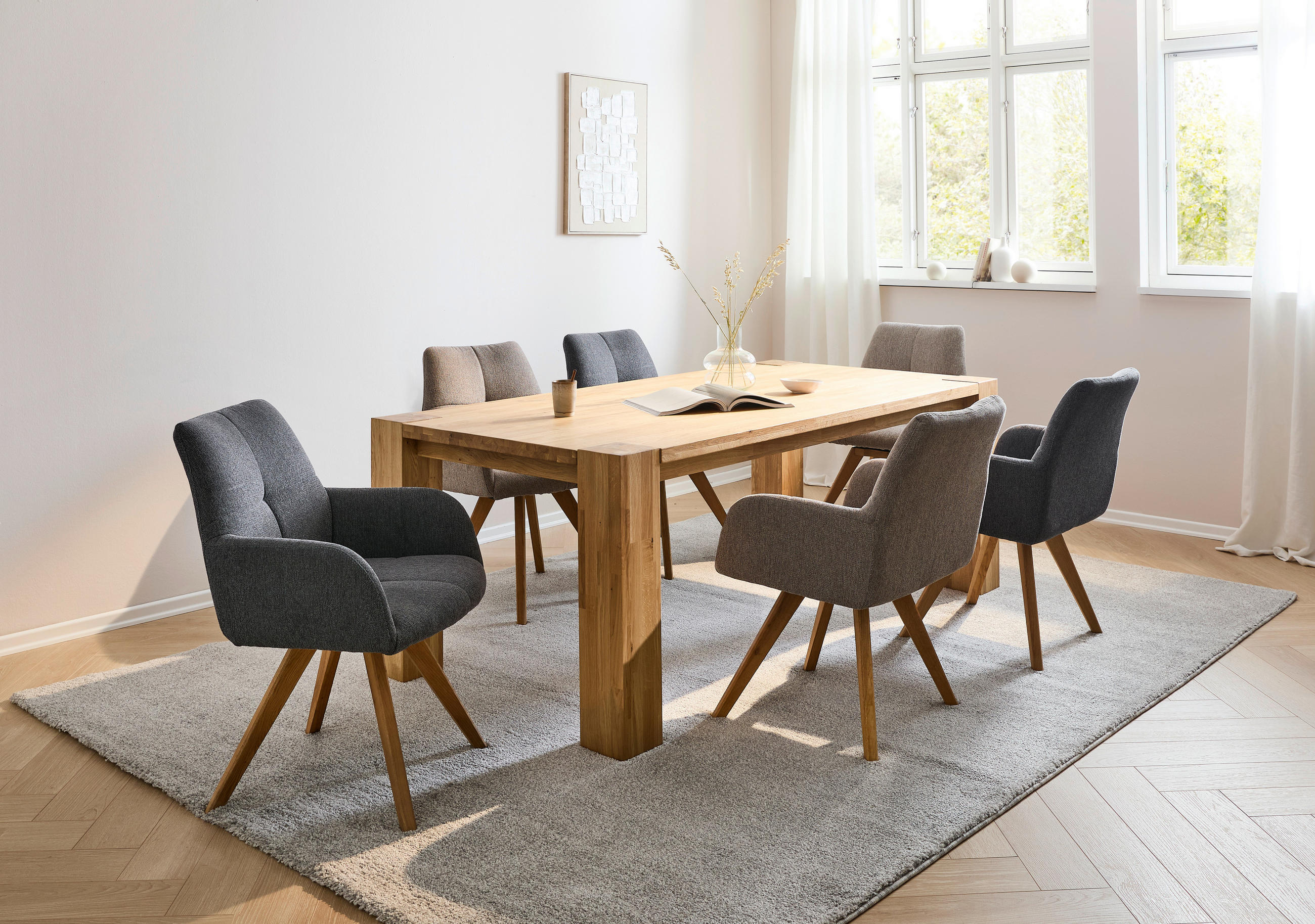 ESSTISCH Wildeiche massiv rechteckig Eichefarben  - Eichefarben, Design, Holz (200/100/75cm) - Linea Natura