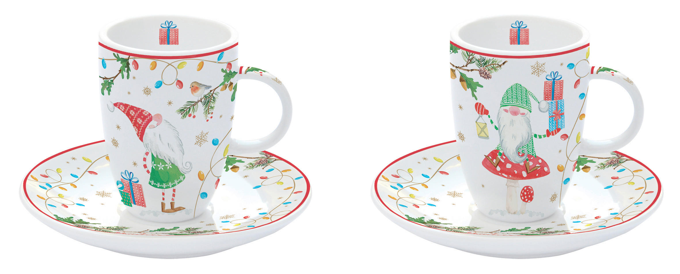 CSÉSZE ÉS CSÉSZEALJ  - piros/fehér, Basics, kerámia (0,05cm)