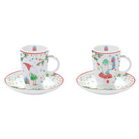 CSÉSZE ÉS CSÉSZEALJ  - piros/fehér, Basics, kerámia (0,05cm)