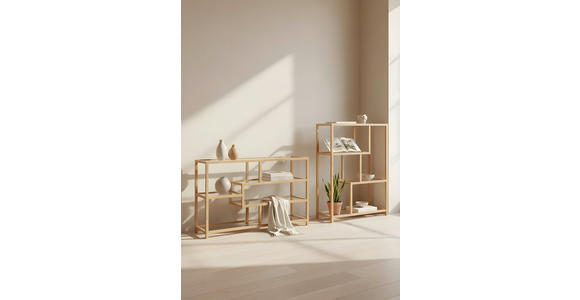 REGAL Bambus Naturfarben  - Naturfarben, Basics, Glas/Naturmaterialien (114/79/34cm) - Xora