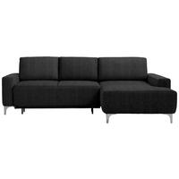 ECKSOFA in Chenille Anthrazit  248/160 cm  - Anthrazit/Alufarben, Design, Textil/Metall (248/160cm) - Sedda