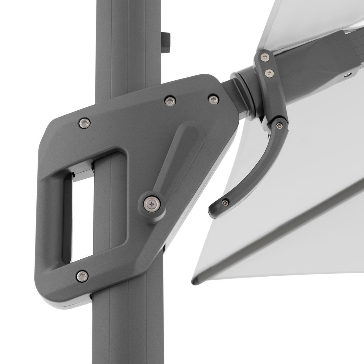 AMPELSCHIRM  300/300 cm  - Anthrazit/Hellgrau, Design, Textil/Metall (300/300cm) - Amatio