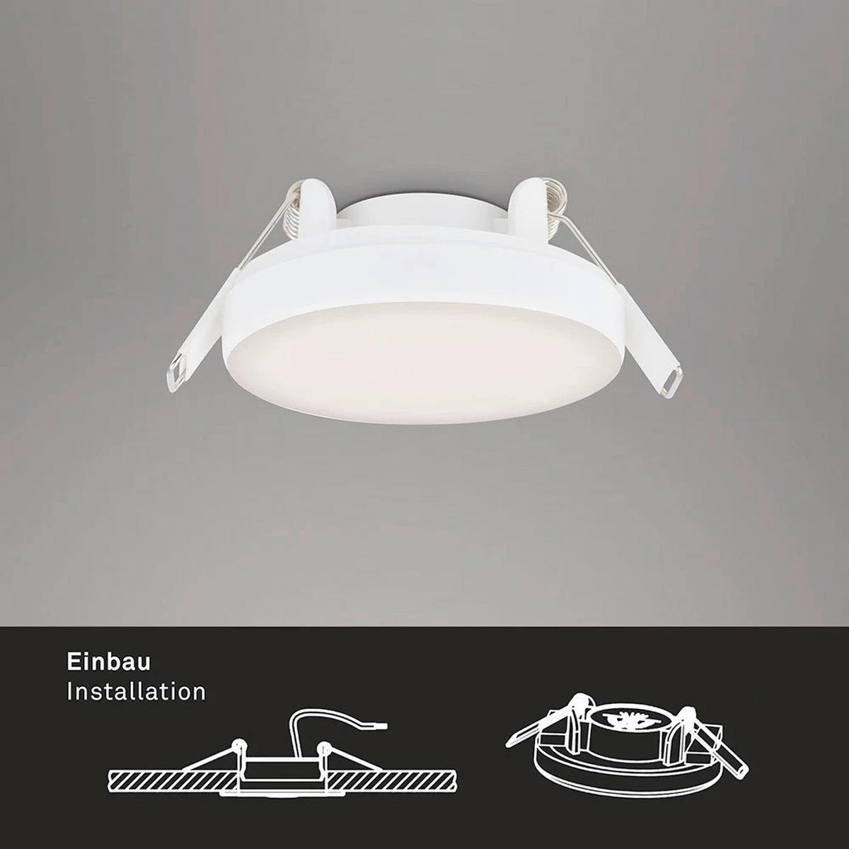 LED-EINBAUSPOT SET 7,5/7,5/3,5 cm   - Weiß, Design, Kunststoff/Metall (7,5/7,5/3,5cm) - Globo