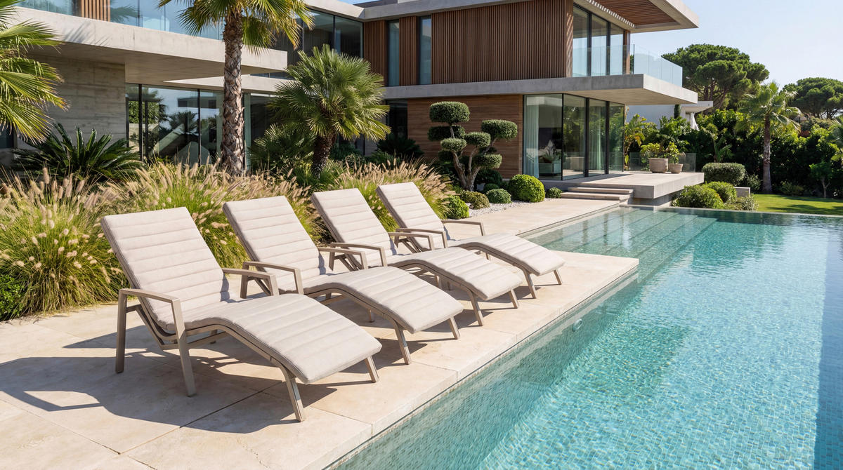 GARTENLIEGE  - Champagner, Basics, Textil/Metall (180/55/69cm) - Tierra Outdoor