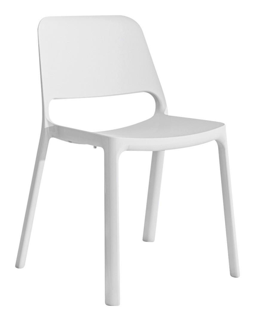 Stapelstuhl in Kunststoff Weiß