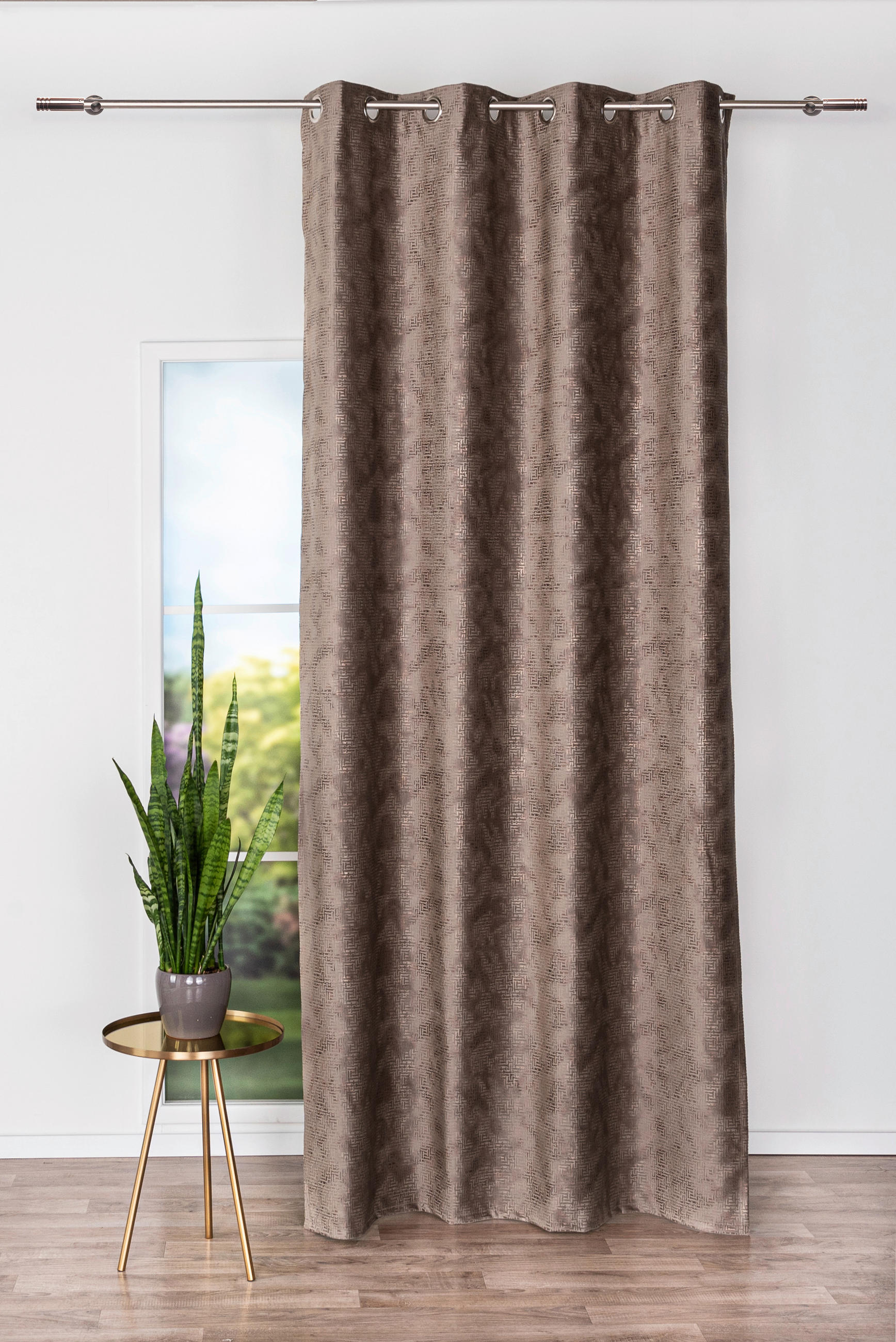 Material Perdele Și Draperii black-out (nu permite trecerea luminii)  - maro, Basics, textil (280cm)