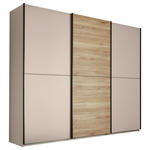 SCHWEBETÜRENSCHRANK 270/225/59 cm 3-türig Eichefarben, Kaschmir  - Kaschmir/Eichefarben, KONVENTIONELL, Holzwerkstoff/Metall (270/225/59cm) - Xora