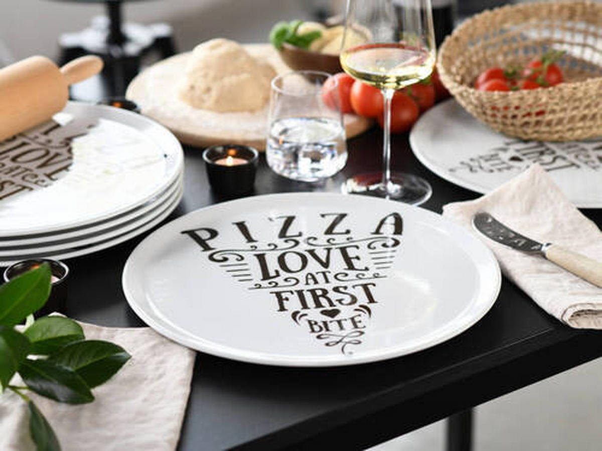 SADA TALÍŘŮ NA PIZZU, keramika, 33 cm - bílá, Trend, keramika (33cm) - Creatable
