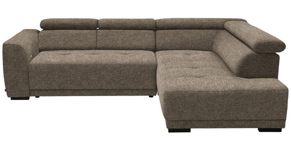 ECKSOFA in Chenille Hellbraun 284/205 cm - Hellbraun/Schwarz, Design, Kunststoff/Textil (284/205cm) - Xora