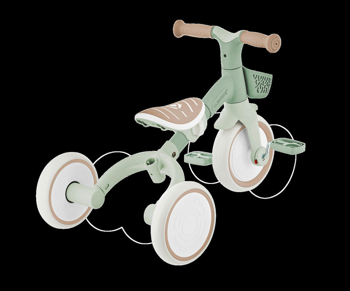 DREIRAD LEARNING TRIKE 2in1 PLUS ECO  - Salbeigrün, Basics, Kunststoff (62,2/42,1/84,3cm) - GLOBBER