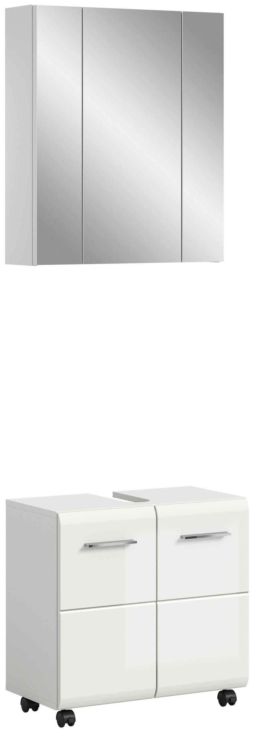 BADRUM 60 cm  - vit/silver, Trend, trämaterial/glas (60cm) - MID.YOU