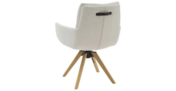 ARMLEHNSTUHL  Sitzfläche 360° drehbar Flachgewebe  Beige  - Eichefarben/Beige, Design, Holz/Textil (62/90/68cm) - Valnatura
