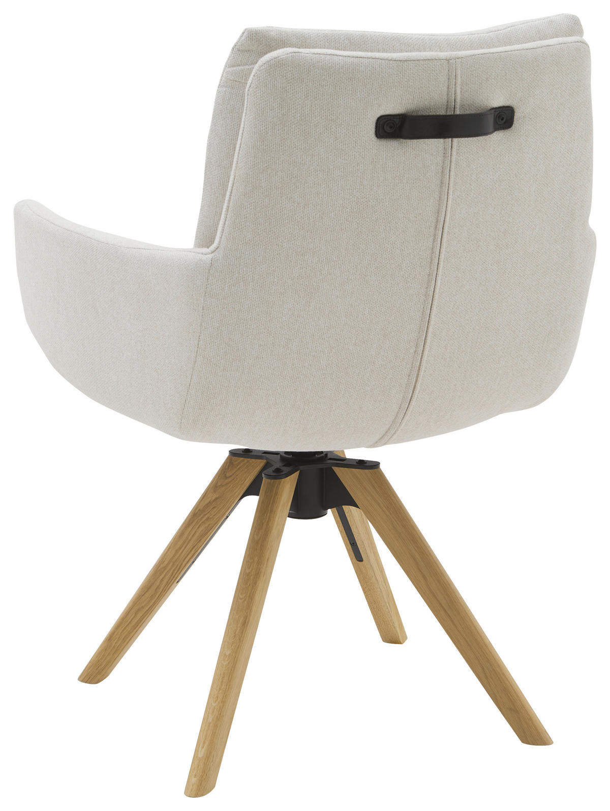 ARMLEHNSTUHL  Sitzfläche 360° drehbar Flachgewebe  Beige  - Eichefarben/Beige, Design, Holz/Textil (62/90/68cm) - Valnatura