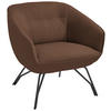 COCKTAILSESSEL in Echtleder Braun  - Anthrazit/Braun, Design, Leder/Metall (76/80/73cm) - Joop!