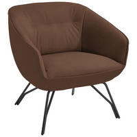 COCKTAILSESSEL in Echtleder Braun  - Anthrazit/Braun, Design, Leder/Metall (76/80/73cm) - Joop!