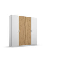 DREHTÜRENSCHRANK  in Weiß, Eiche Artisan  - Weiß/Eiche Artisan, MODERN, Holzwerkstoff/Kunststoff (181/210/54cm) - Rauch Möbel