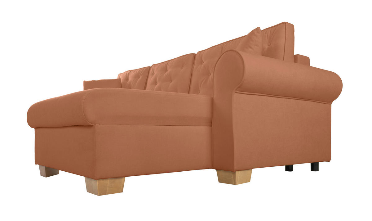 ECKSOFA in Rostfarben  - Rostfarben/Buchefarben, Design, Holz/Textil (266/161cm) - MID.YOU