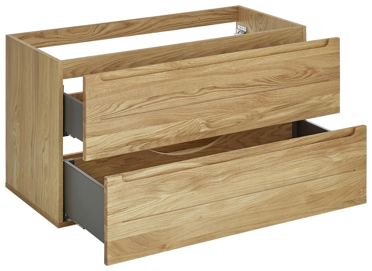 WASCHBECKENUNTERSCHRANK 100/54/46 cm  - Eichefarben, Konventionell, Holz/Holzwerkstoff (100/54/46cm) - Linea Natura