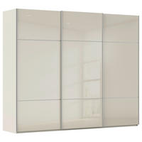 SCHWEBETÜRENSCHRANK 242/223/68 cm,  in Champagner, 3 Tür(en)  - Champagner/Alufarben, KONVENTIONELL, Glas/Holzwerkstoff (242/223/68cm) - Novel
