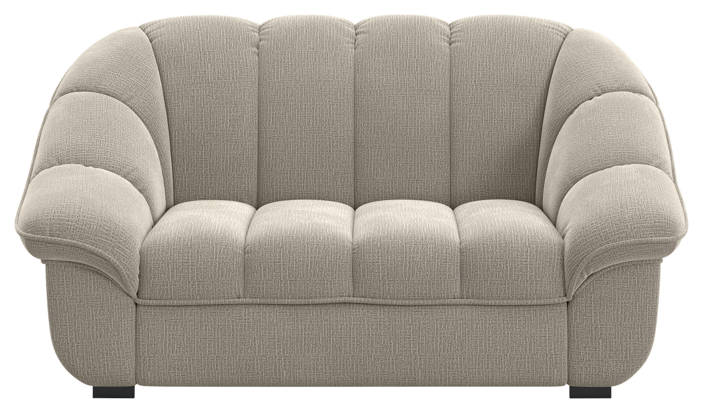 2-SITZER-SOFA Chenille Graubraun  - Graubraun/Schwarz, KONVENTIONELL, Kunststoff/Textil (163/88/104cm) - Welnova