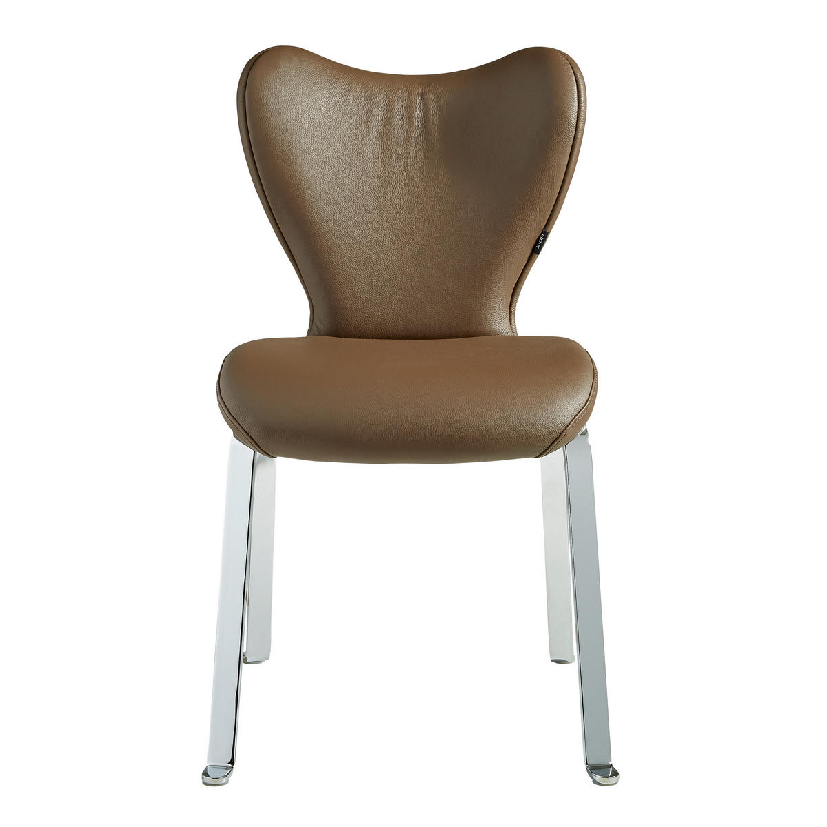 STUHL  in Echtleder Metall, Leder  - Chromfarben/Braun, Design, Leder/Metall (53/91/64cm) - Joop!