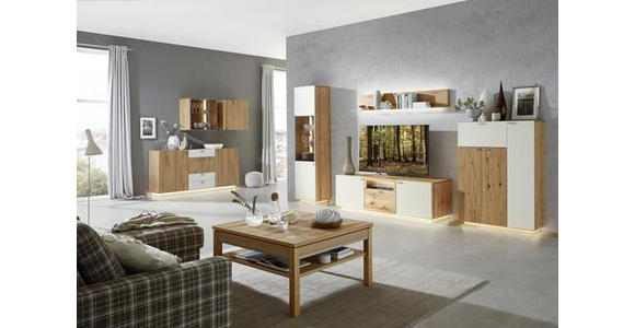 SIDEBOARD Asteiche furniert Eichefarben, Champagner - Champagner/Eichefarben, KONVENTIONELL, Holz/Metall (192/88/38cm) - Voleo