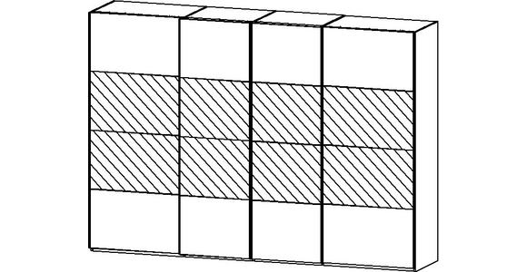 SCHWEBETÜRENSCHRANK  in Eiche Artisan  - Chromfarben/Eiche Artisan, Design, Glas/Holzwerkstoff (316/223/68cm) - Novel