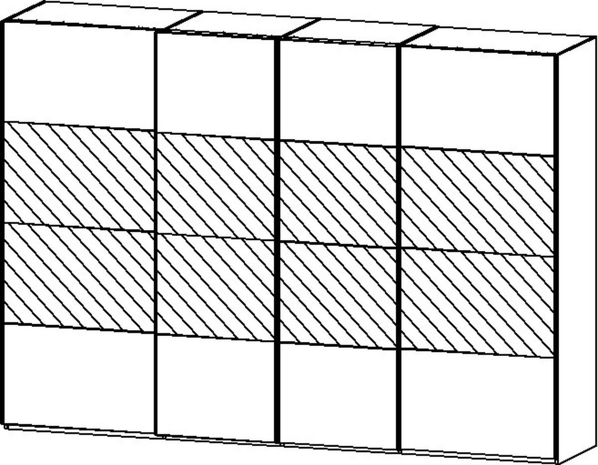 SCHWEBETÜRENSCHRANK 316/223/68 cm 4-türig Eiche Artisan  - Chromfarben/Eiche Artisan, Design, Glas/Holzwerkstoff (316/223/68cm) - Novel