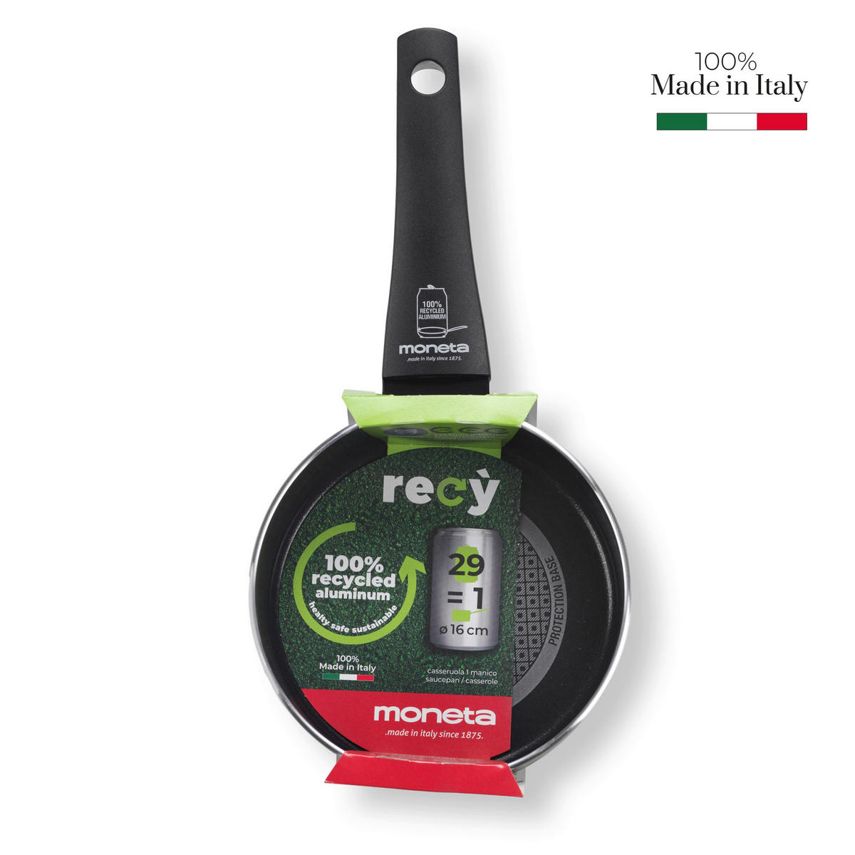 KOZICA  Recy   kovina, umetna masa  16 cm  - črna, Basics, kovina/umetna masa (16cm) - moneta
