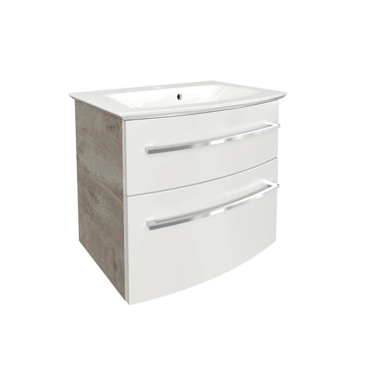 WASCHTISCHKOMBI  - Chromfarben/Eichefarben, Basics, Holzwerkstoff/Stein (63,2/54,3/46cm) - MID.YOU