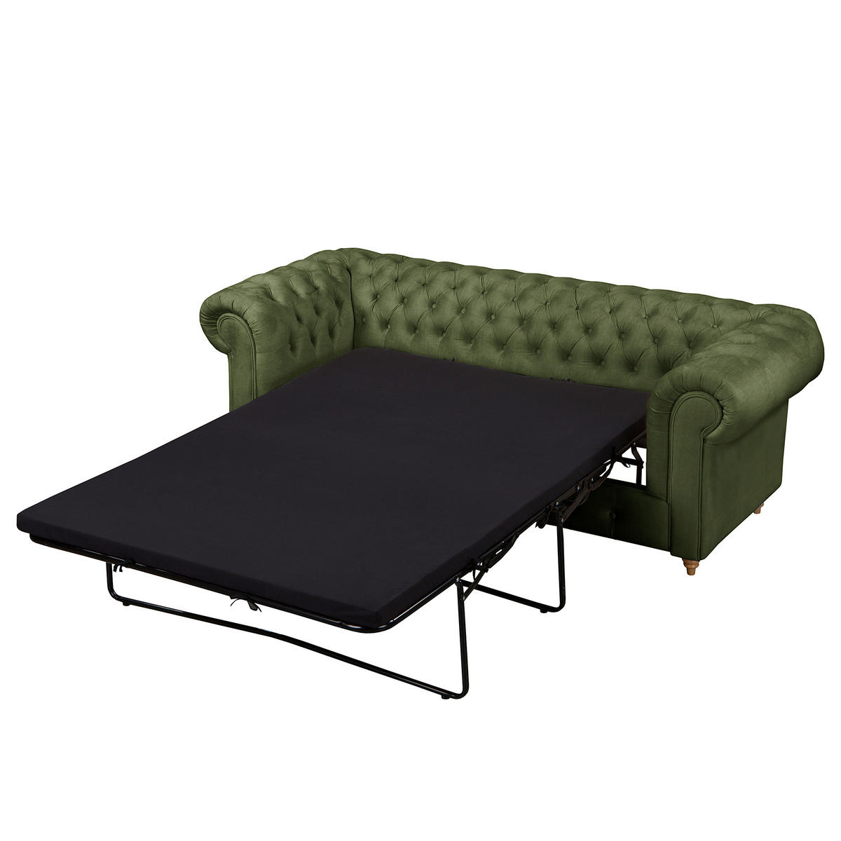SCHLAFSOFA Laura in Mikrofaser Dunkelgrün  - Dunkelgrün/Braun, Design, Holz/Textil (218/74/91cm) - P & B