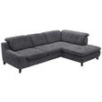 ECKSOFA in Chenille Anthrazit  - Anthrazit/Schwarz, KONVENTIONELL, Textil/Metall (281/200cm) - Carryhome