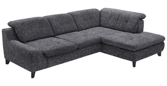 ECKSOFA in Chenille Anthrazit  - Anthrazit/Schwarz, KONVENTIONELL, Textil/Metall (281/200cm) - Carryhome