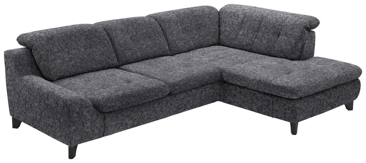 HÖRNSOFFA i chenille antracit  - svart/antracit, Klassisk, metall/textil (281/200cm) - MID.YOU