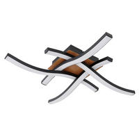 LED-TAKLAMPA 20 W 43/43/7,5 cm  - opal/svart, Design, metall/plast (43/43/7,5cm) - Globo