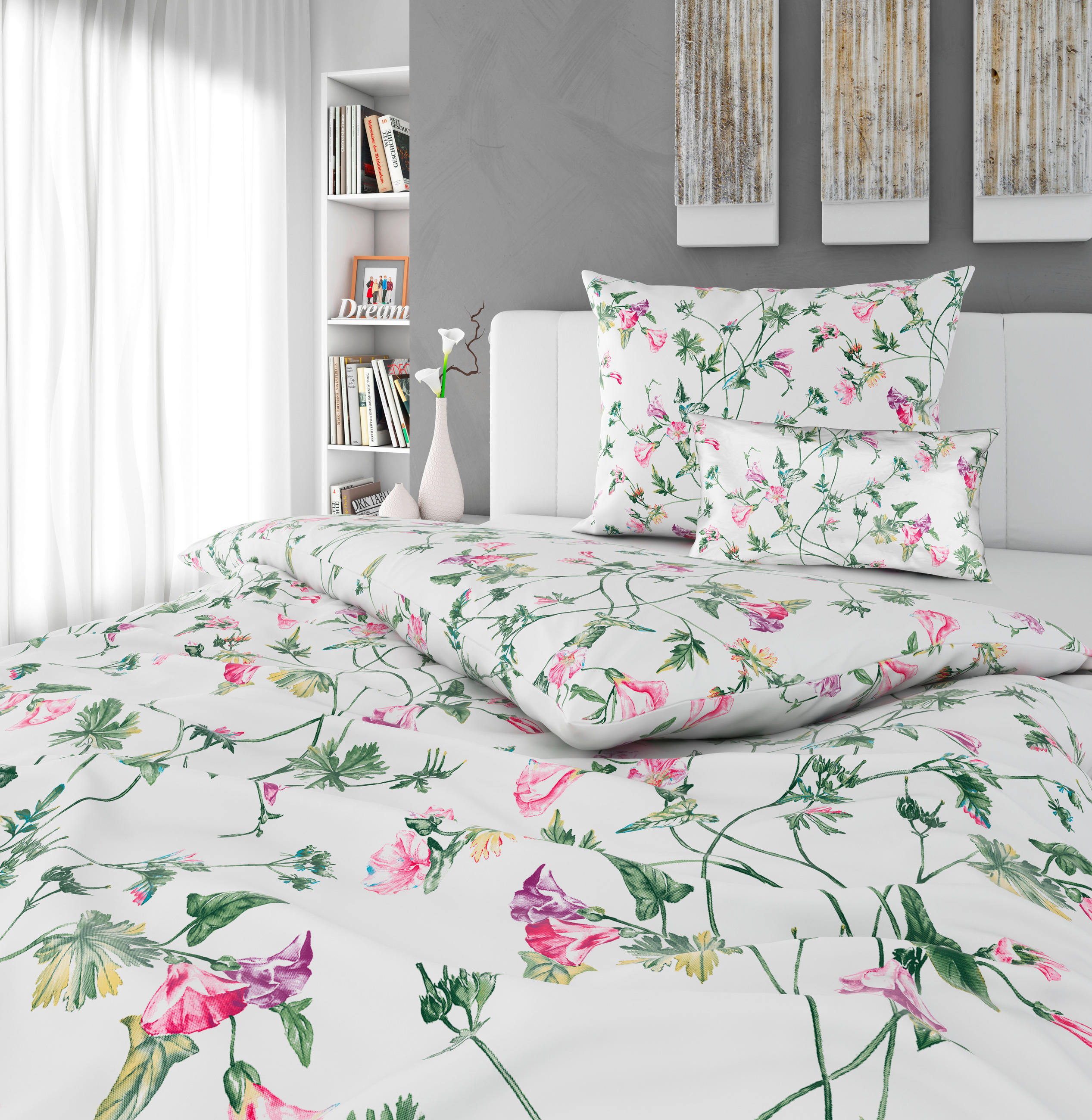 ÁGYNEMŰHUZAT-GARNITÚRA 140/200 cm  - pink/fehér, Konventionell, textil (140/200cm) - Esposa