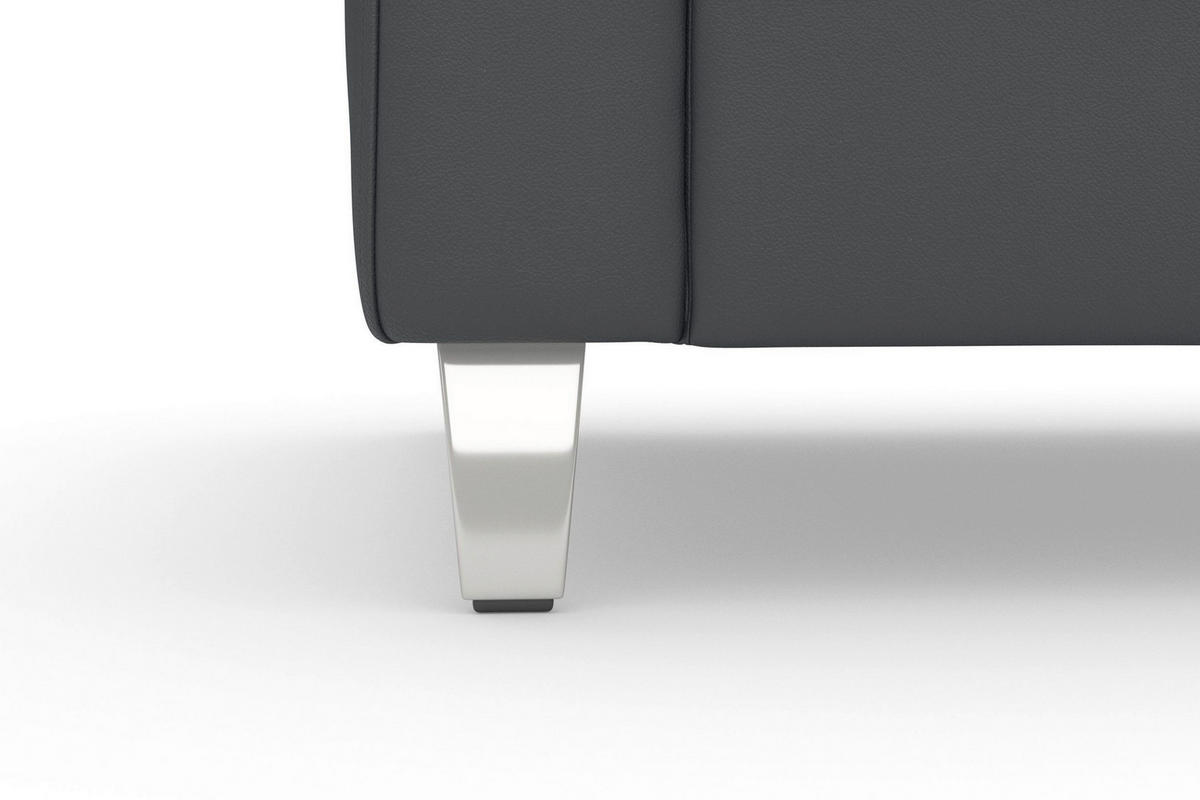 SESSEL in Echtleder Schwarz  - Chromfarben/Schwarz, Basics, Leder/Metall (101/84/93cm) - Sit & More