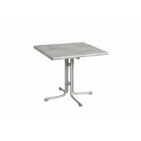 GARTENKLAPPTISCH Metall, Holzwerkstoff quadratisch  - Platinfarben/Grau, Basics, Holzwerkstoff/Metall (70/70/72cm) - Gardenson