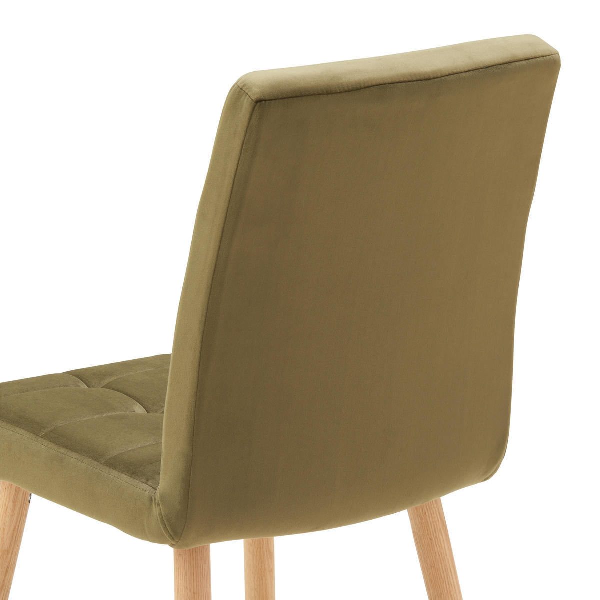 STUHL Samt Grün, Eichefarben Eiche vollmassiv  - Eichefarben/Grün, MODERN, Holz/Textil (47/89/61cm) - MID.YOU