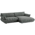 ECKSOFA  in Flachgewebe Dunkelgrau  264/185 cm  - Dunkelgrau/Schwarz, Design, Kunststoff/Textil (264/185cm) - Belluti