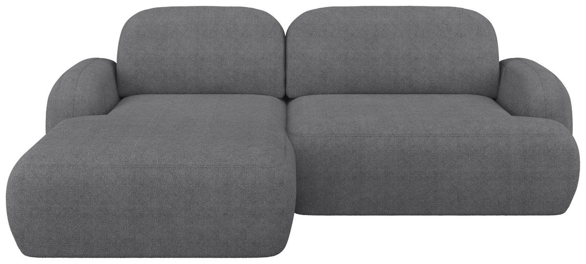 ECKSOFA Sevilla Plus in Bouclé Dunkelgrau  275/175 cm  - Dunkelgrau/Schwarz, Design, Kunststoff/Textil (275/175cm) - MID.YOU