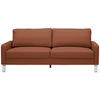 3-SITZER-SOFA in Echtleder Braun  - Chromfarben/Braun, Design, Leder/Metall (204/81/97cm) - Pure Home Lifestyle