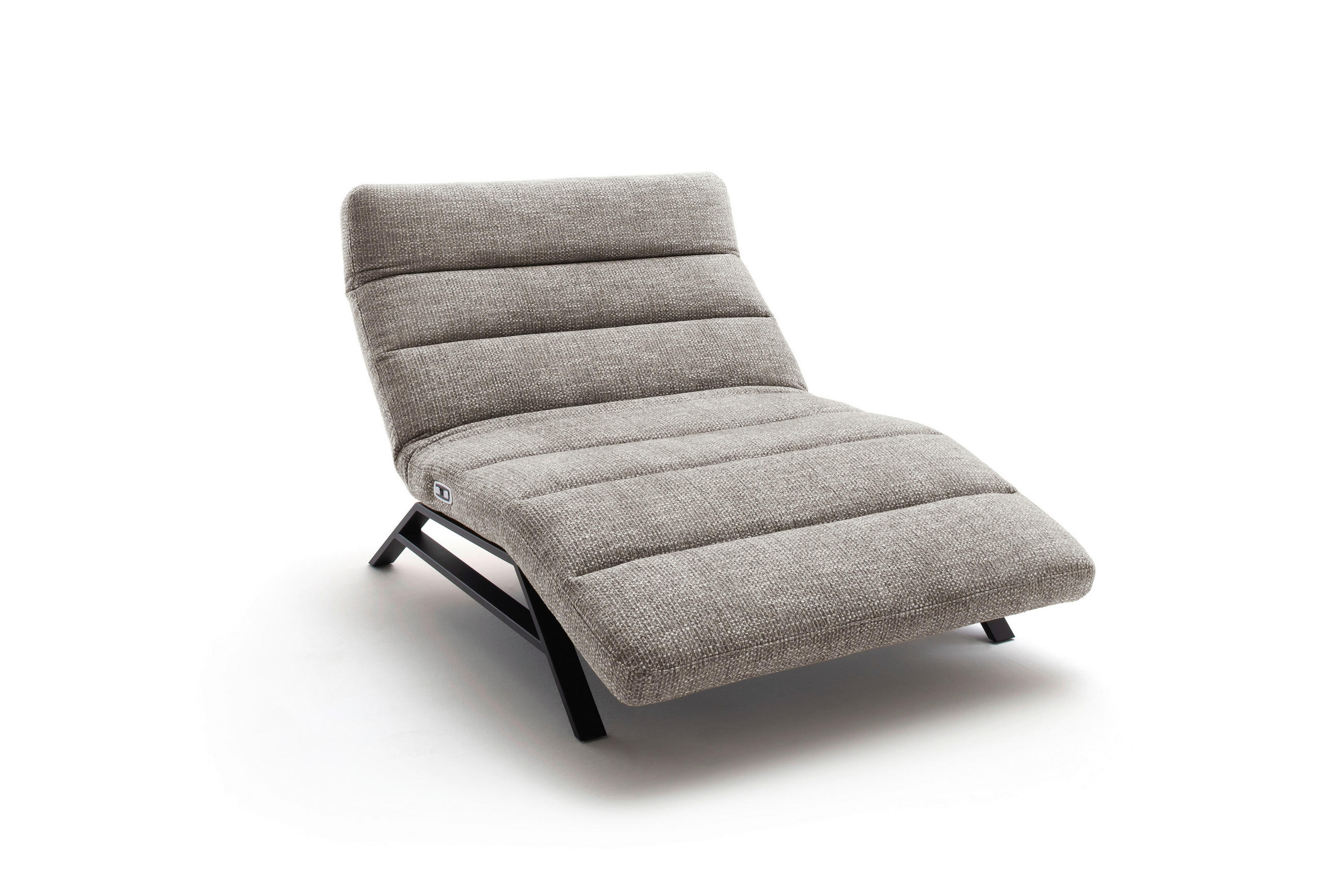 RELAXLIEGE 120/54-113/158-198 cm  in Chenille Greige  - Greige/Schwarz, Design, Textil/Metall (120/54-113/158-198cm) - Pure Home Lifestyle