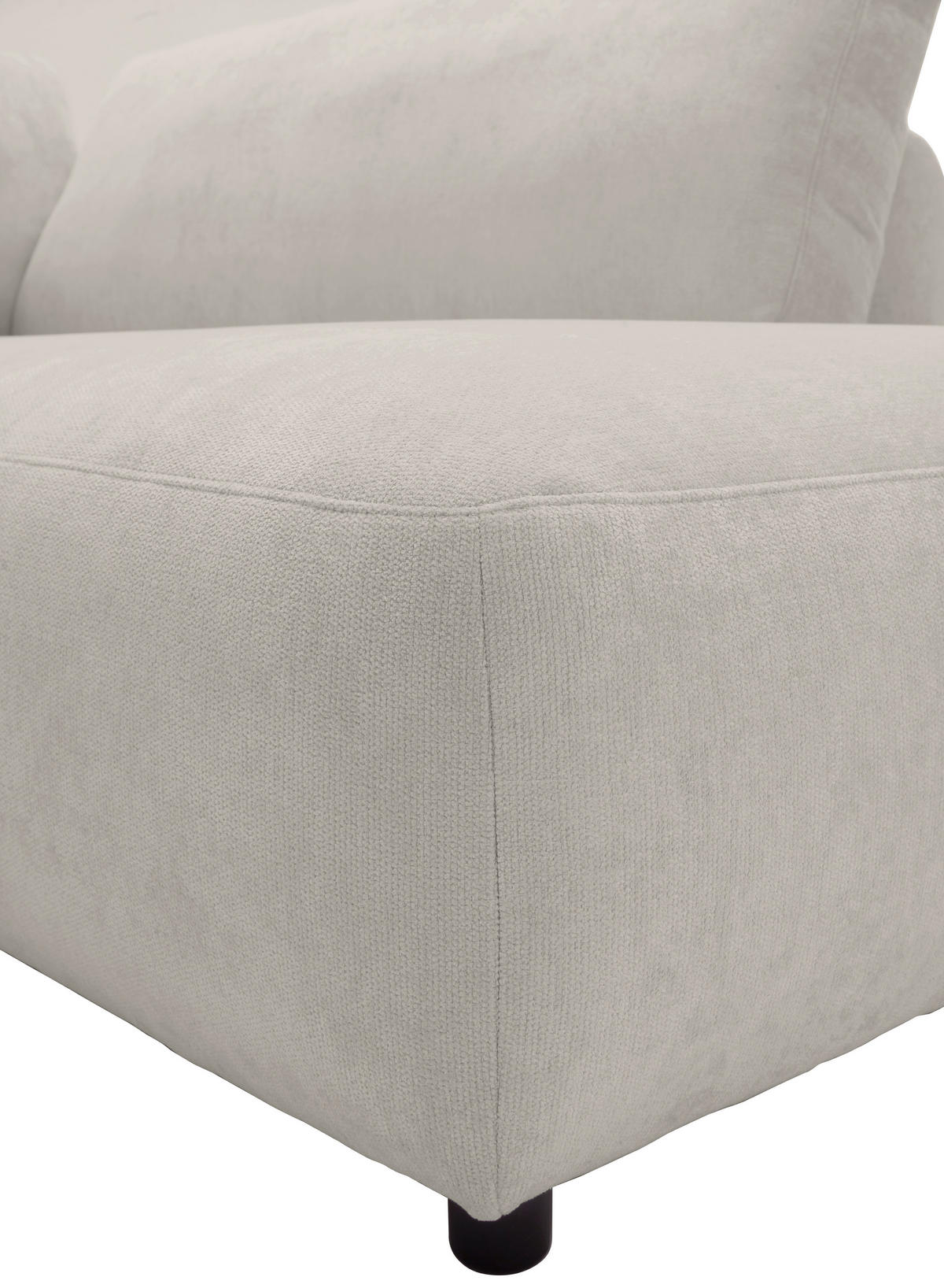 ECKSOFA  in Chenille Platinfarben  307/224 cm  - Platinfarben/Schwarz, KONVENTIONELL, Kunststoff/Textil (307/224cm) - Hom`in