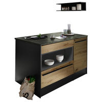 KÜCHENINSEL   in Anthrazit, Eiche Artisan  - Anthrazit/Schwarz, Basics, Holzwerkstoff/Kunststoff (145/90/90cm) - MID.YOU