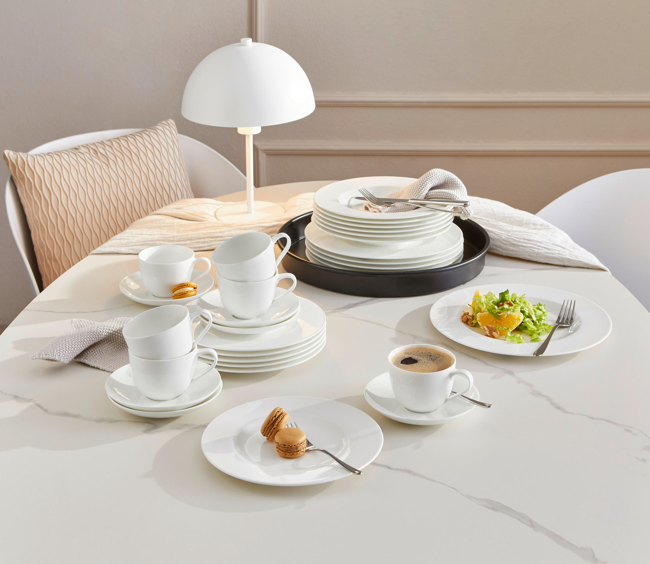 KAFFEESERVICE Weiß 18-teilig Noblesse  - Weiß, Basics, Keramik (34/19/32cm) - Noblesse - V&B