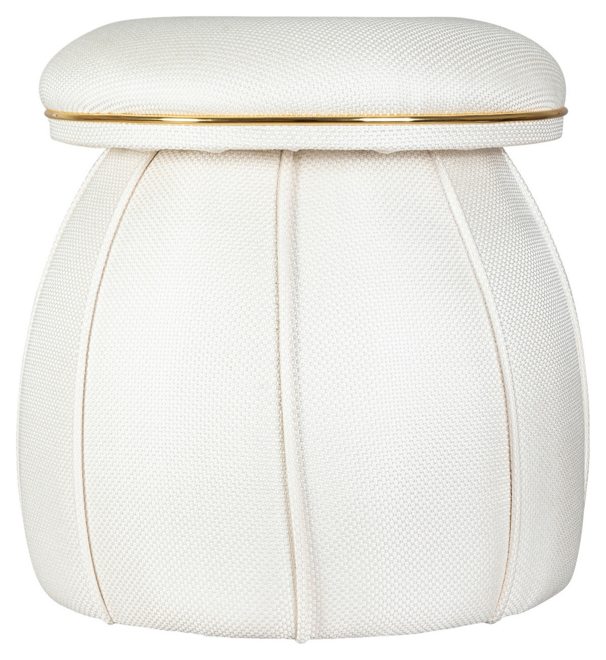 HOCKER in Textil Goldfarben, Beige  - Beige/Goldfarben, Design, Textil (51,5/55cm) - Kayoom