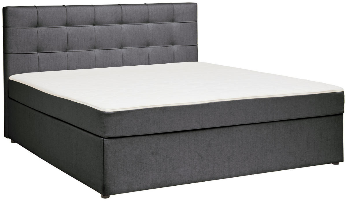 BOXBETT 200/200 cm,  in Graphitfarben,  - Graphitfarben, MODERN, Holz/Textil (200/200cm) - MID.YOU